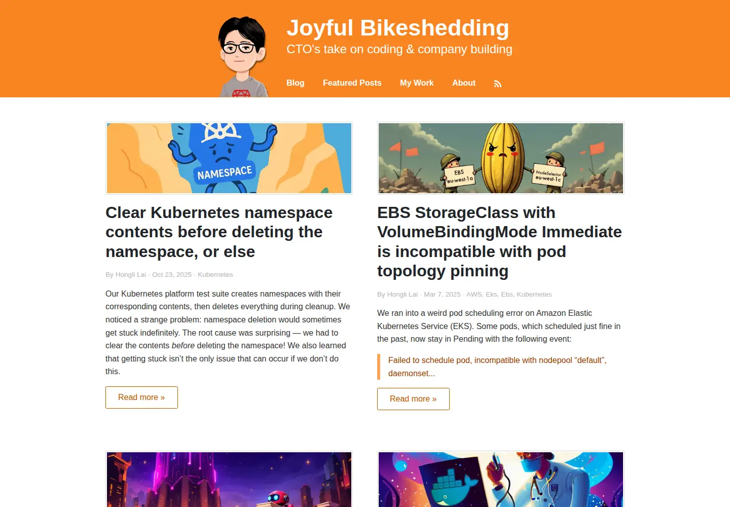 Screenshot of joyfulbikeshedding.com