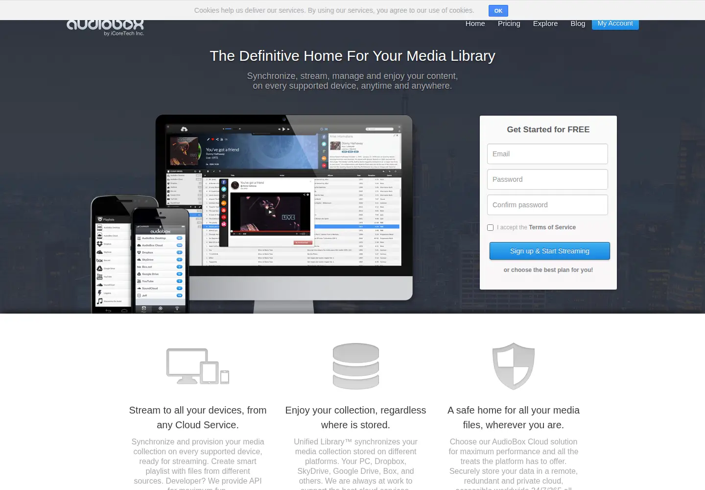 Screenshot of audiobox.fm