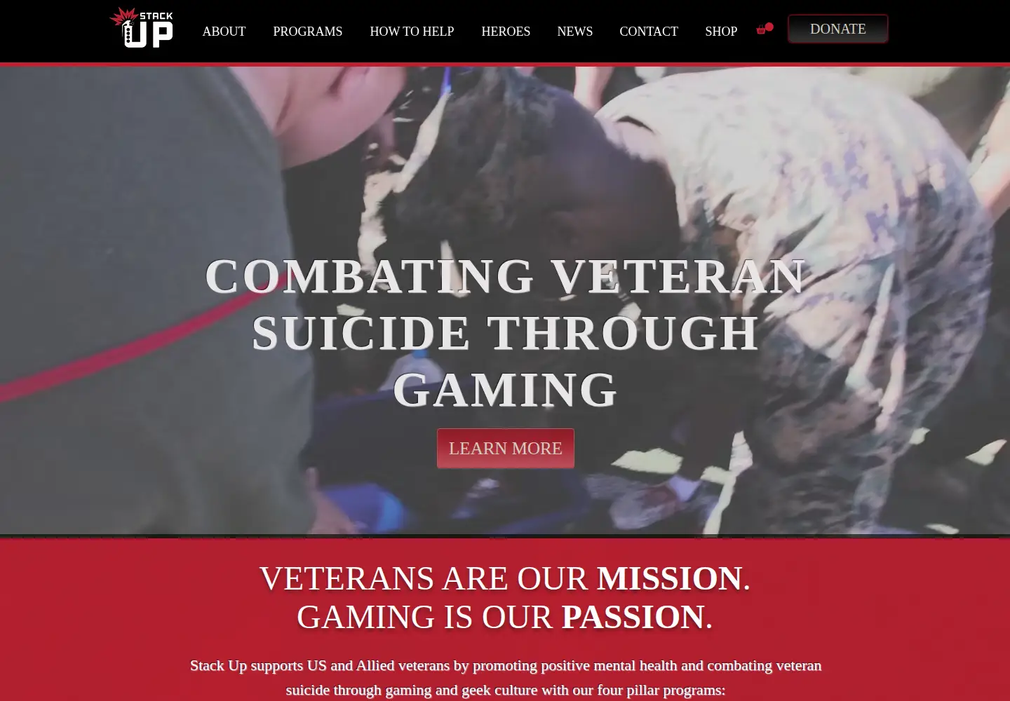 Captured homepage of stackup.org in the current scan