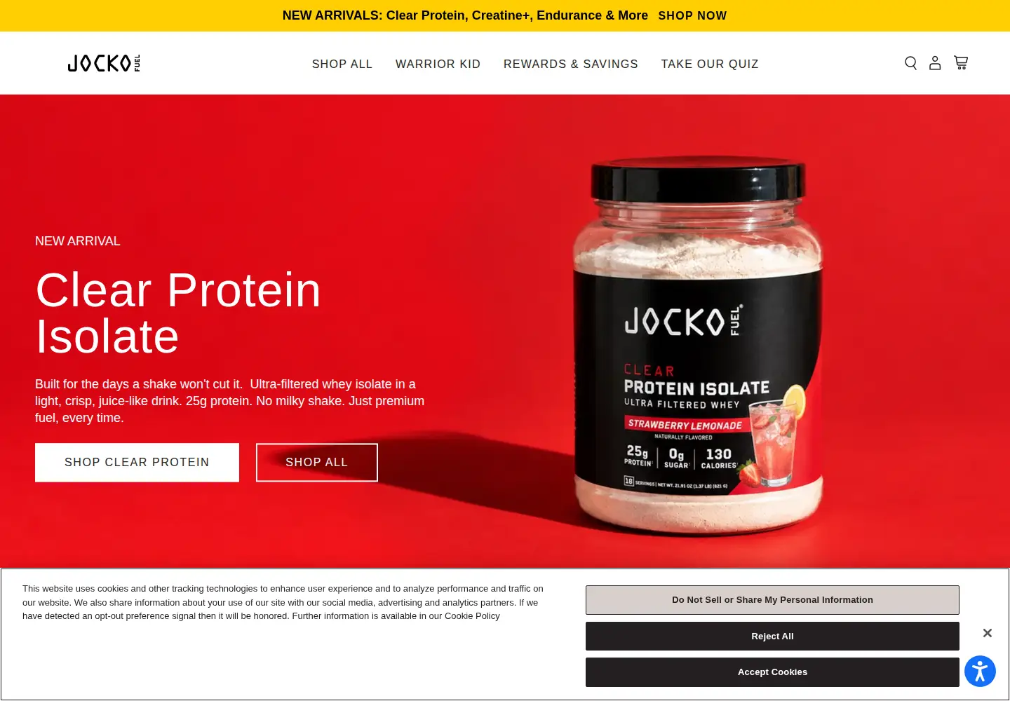 Captured homepage of jockofuel.com in the current scan