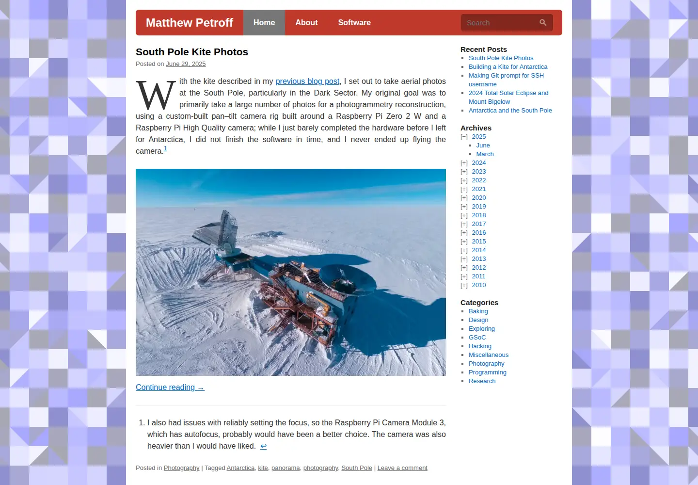 Screenshot of mpetroff.net
