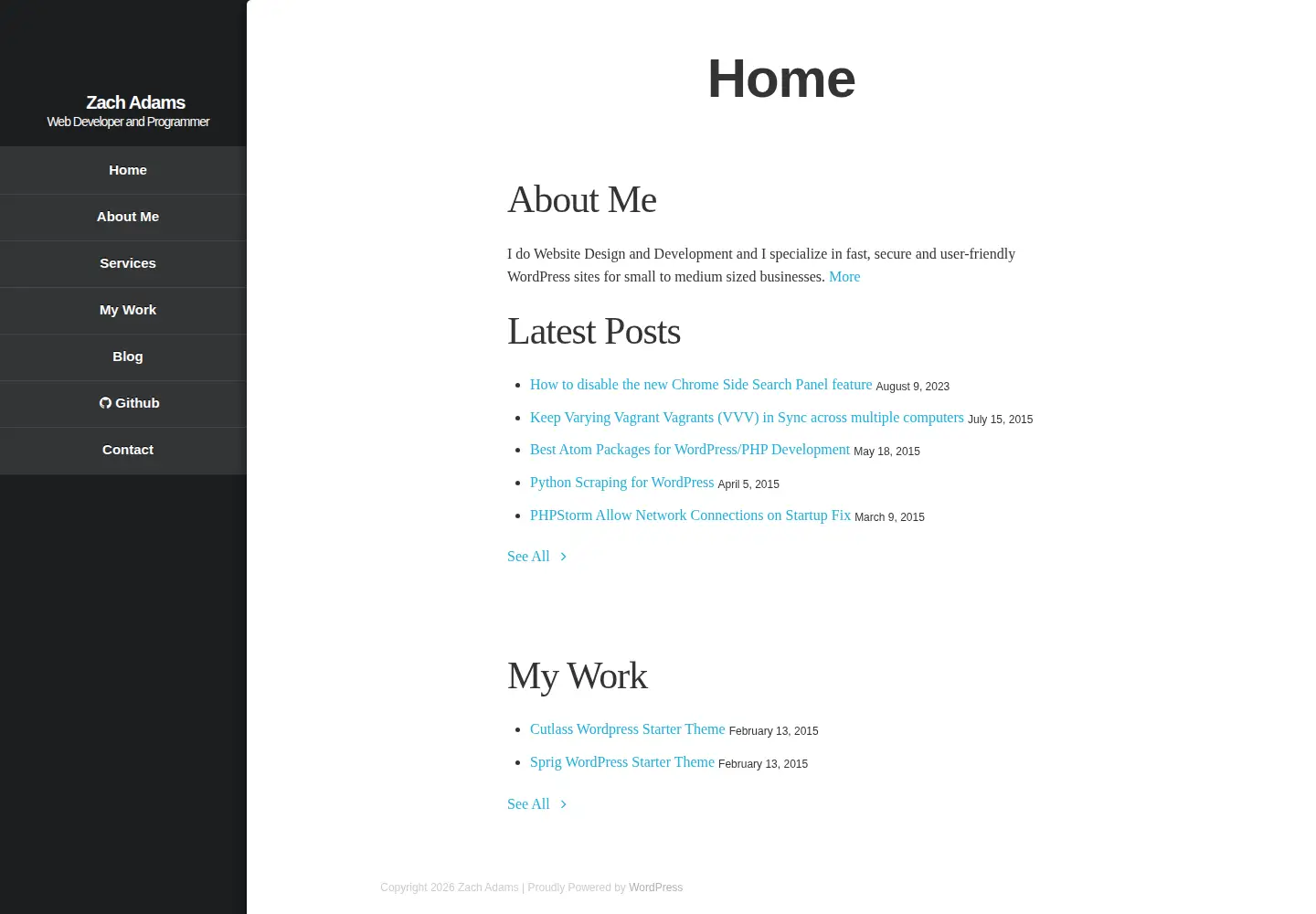 Screenshot of zach-adams.com