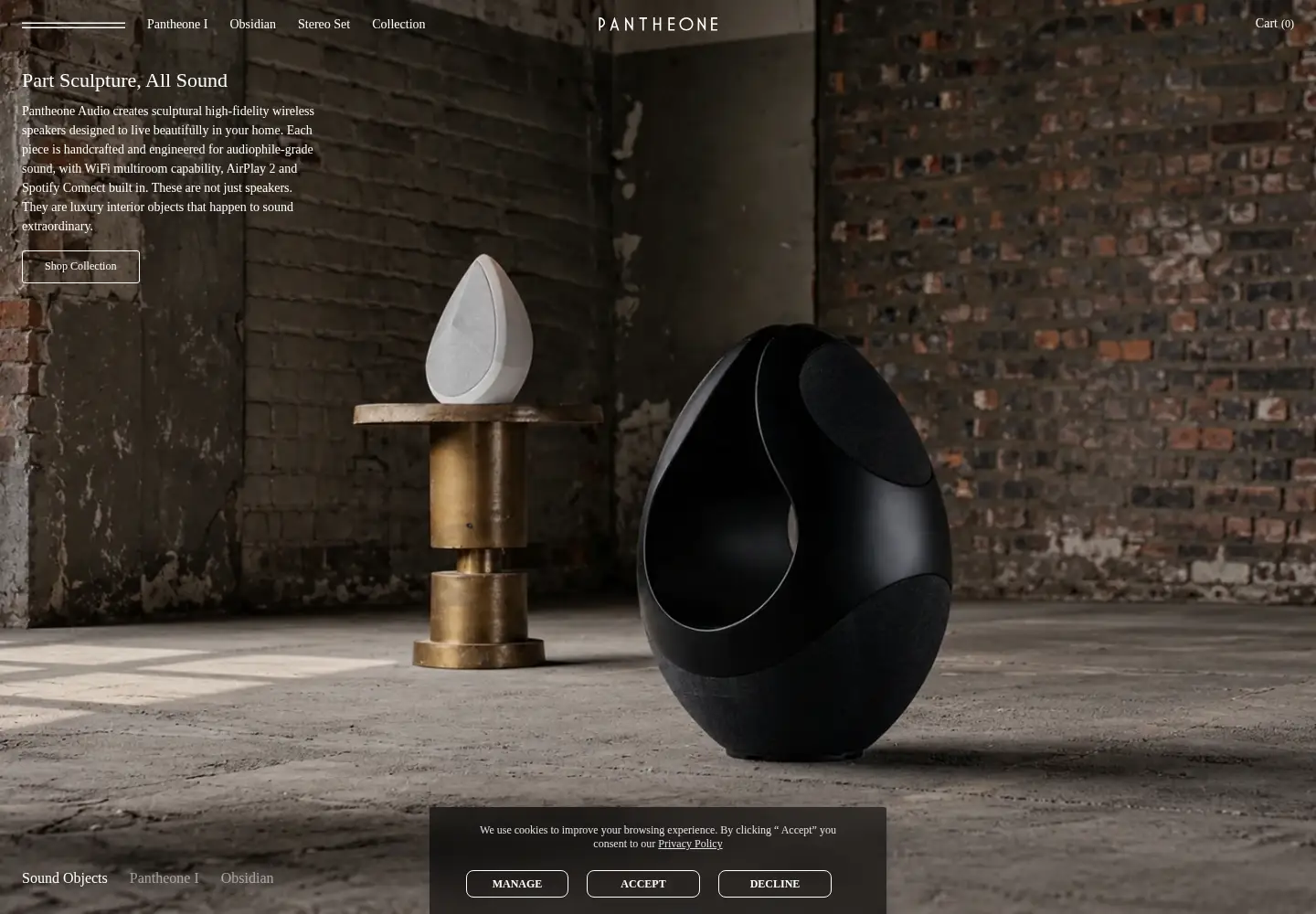 Screenshot of pantheoneaudio.com
