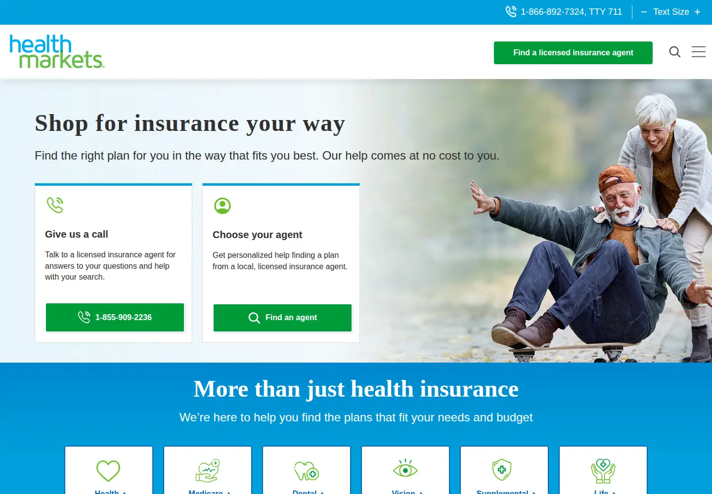 Screenshot of healthmarkets.com