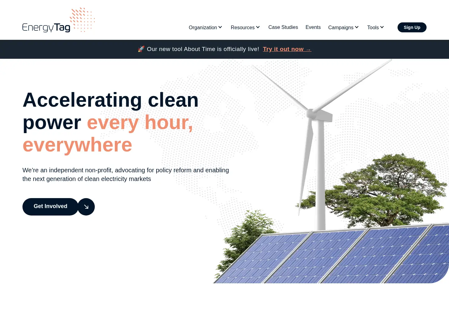 Captured homepage of energytag.org in the current scan