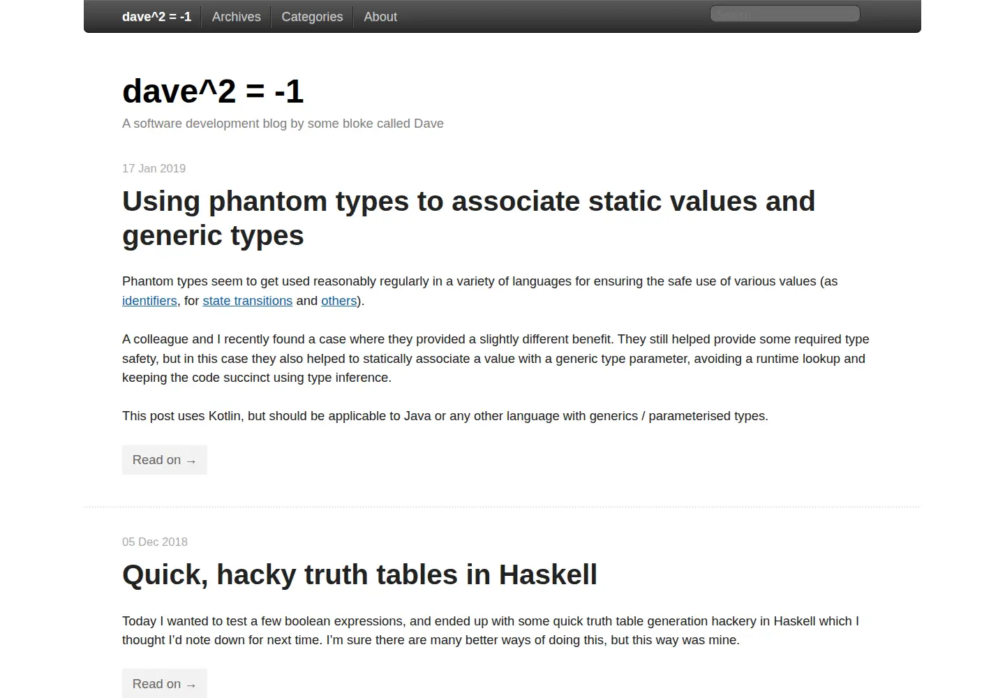 Screenshot of davesquared.net