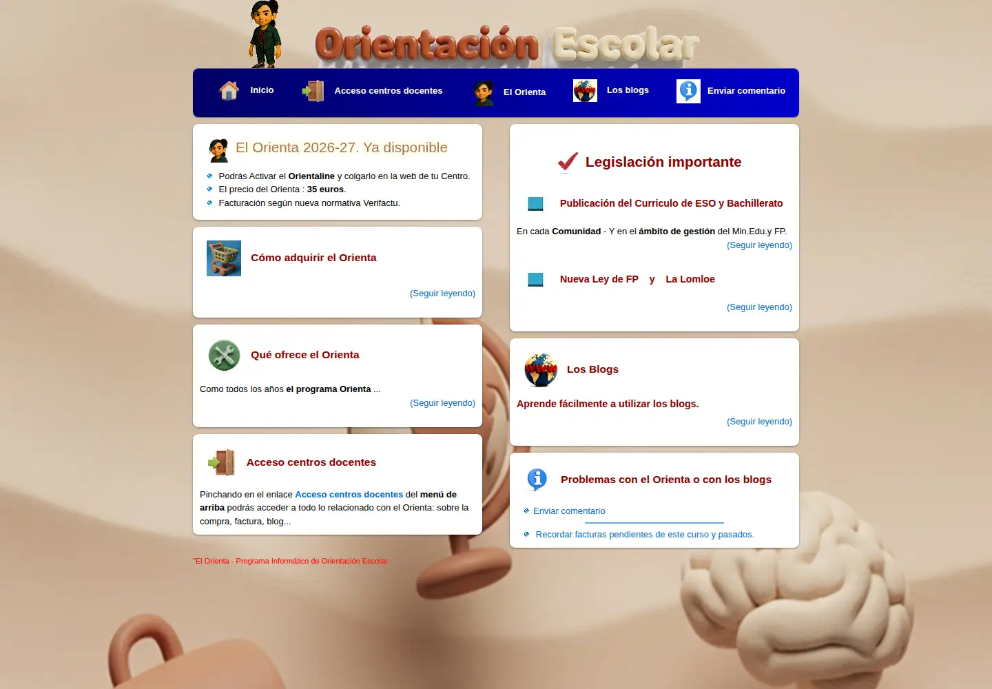 Captured homepage of elorienta.com in the current scan