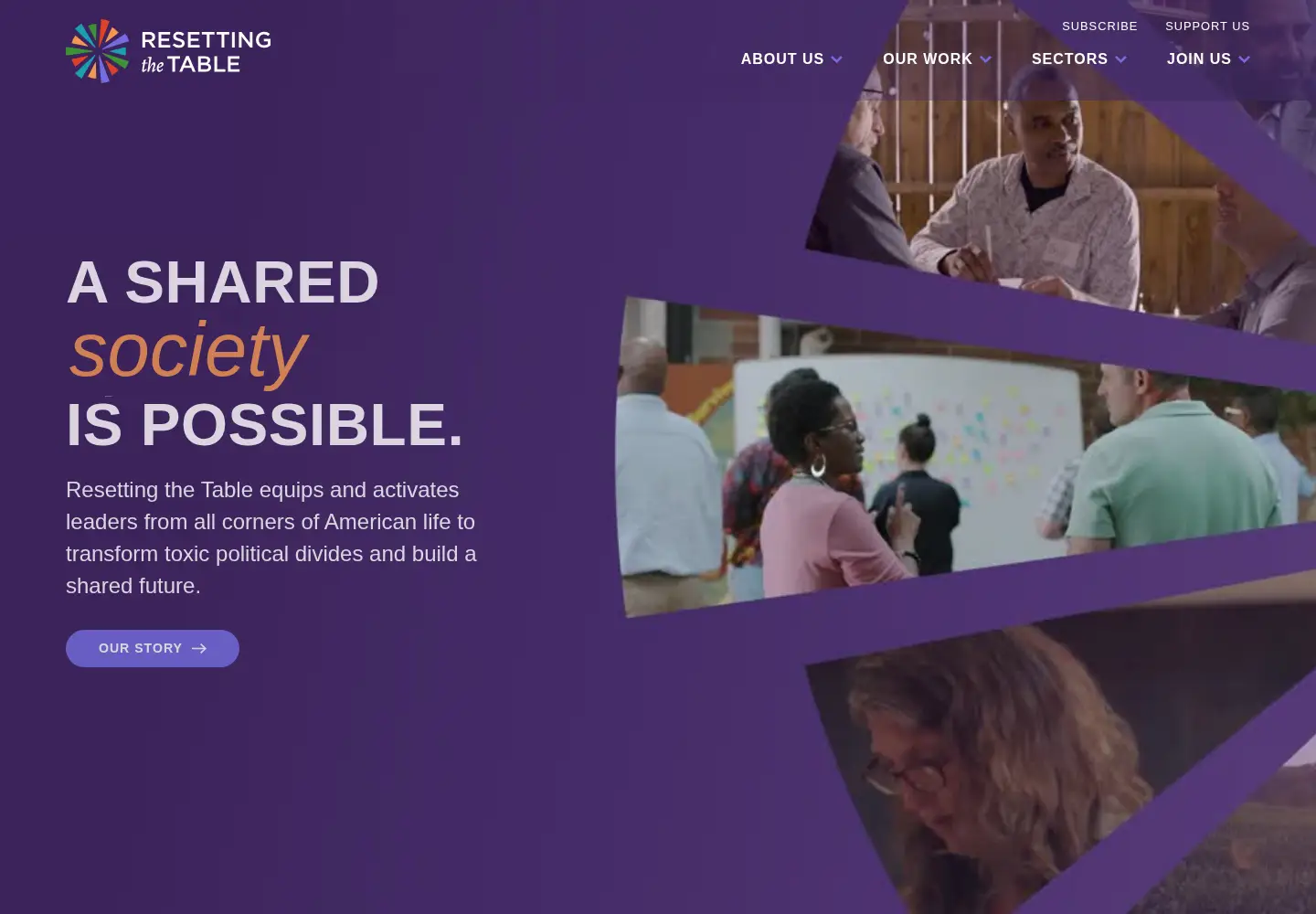 Screenshot of resettingthetable.org