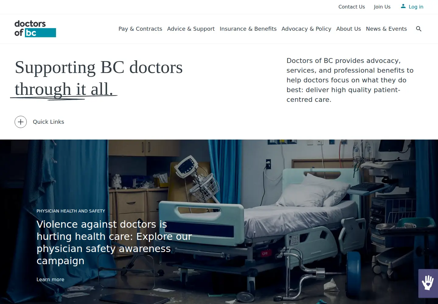 Screenshot of doctorsofbc.ca