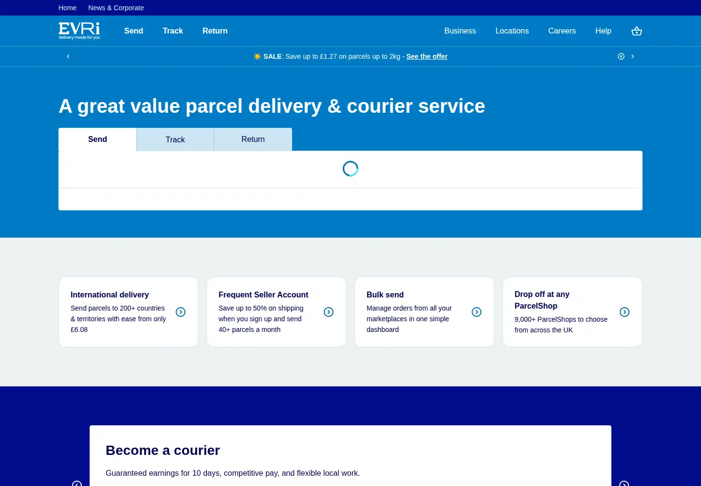 Screenshot of evri.com