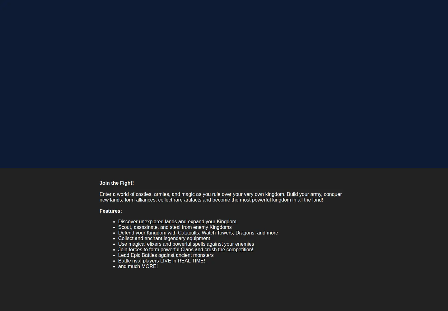 Screenshot of kingdomsatwar.com