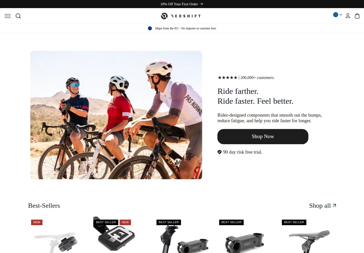 Captured homepage of redshiftsports.com in the current scan