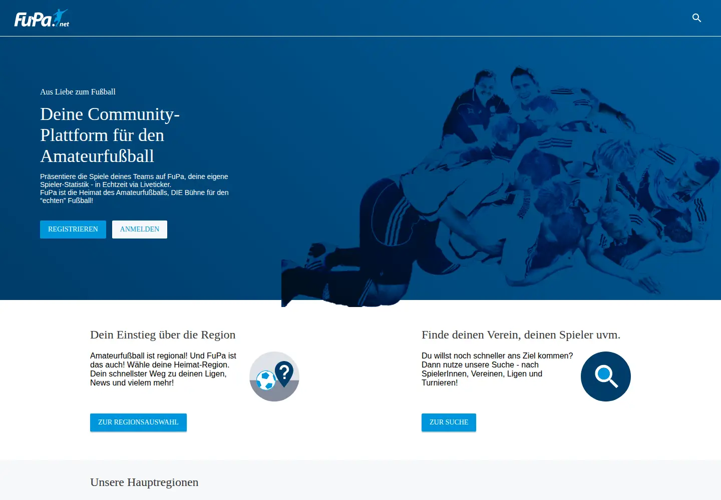 Screenshot of fupa.net