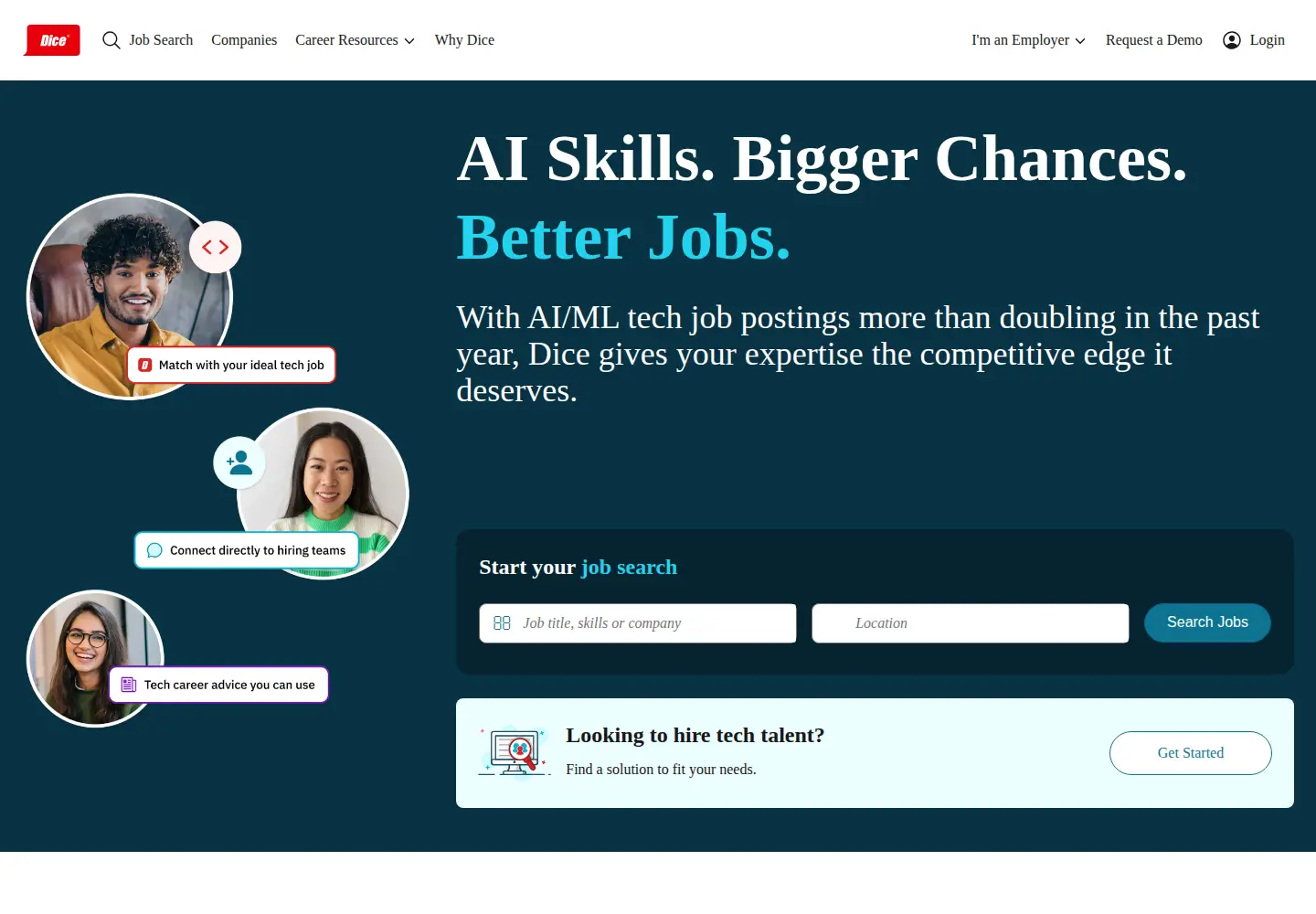 Screenshot of dice.com