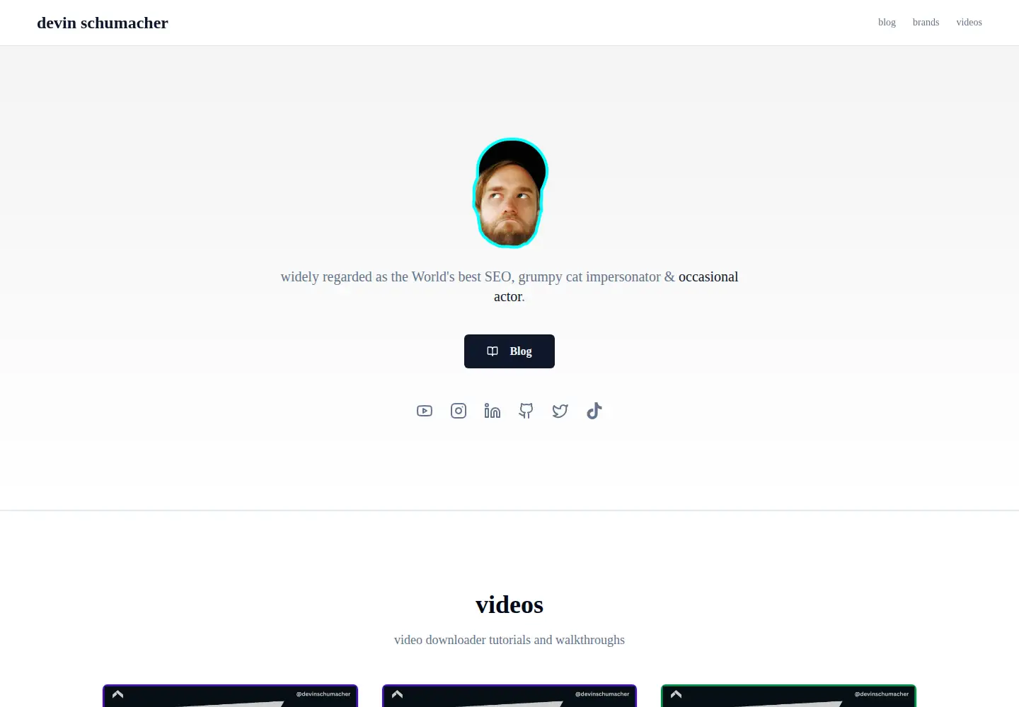 Screenshot of devinschumacher.com