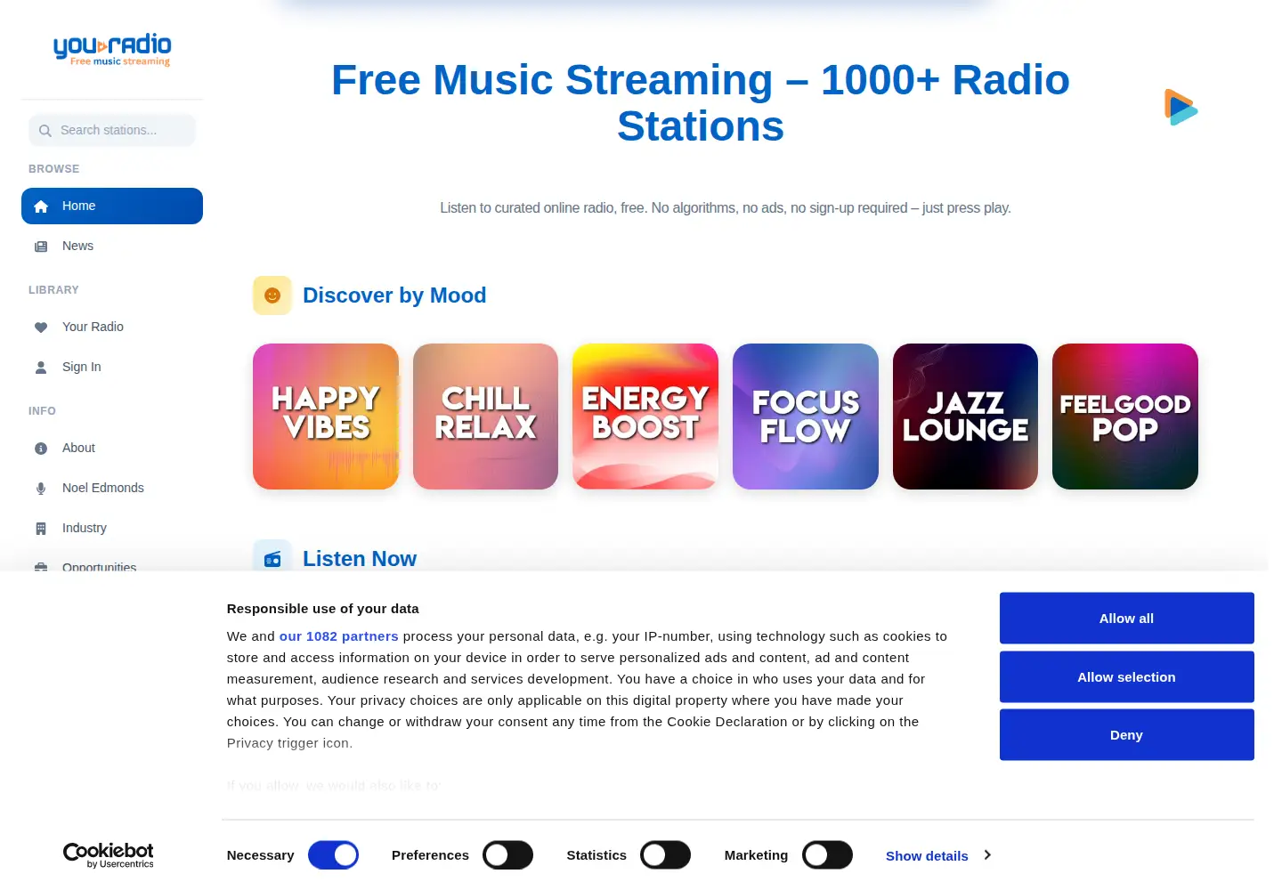 Screenshot of you.radio