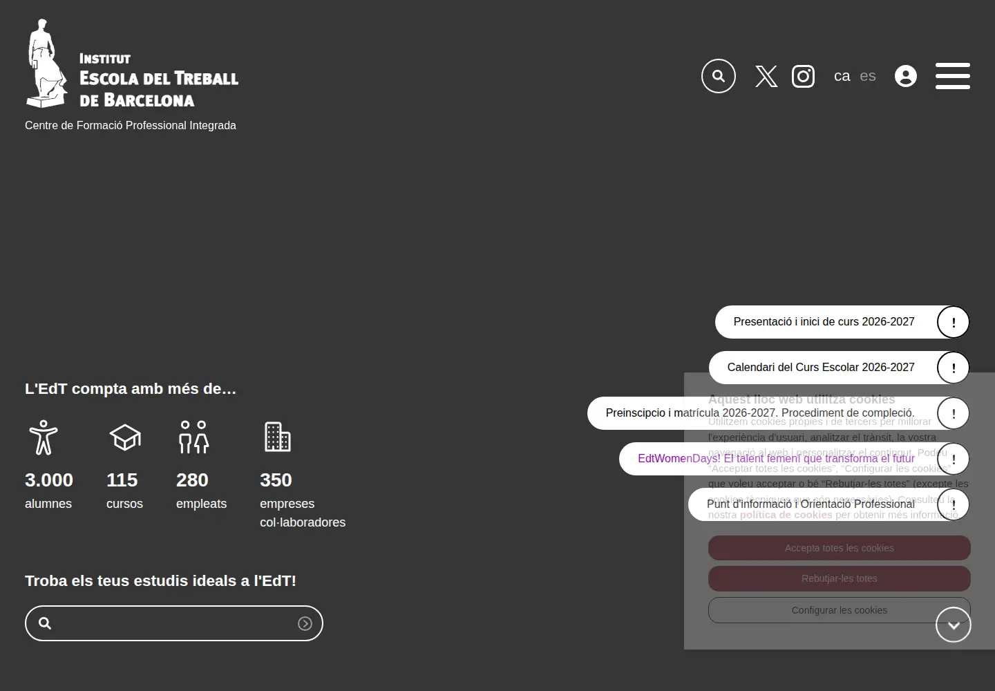 Screenshot of escoladeltreball.org
