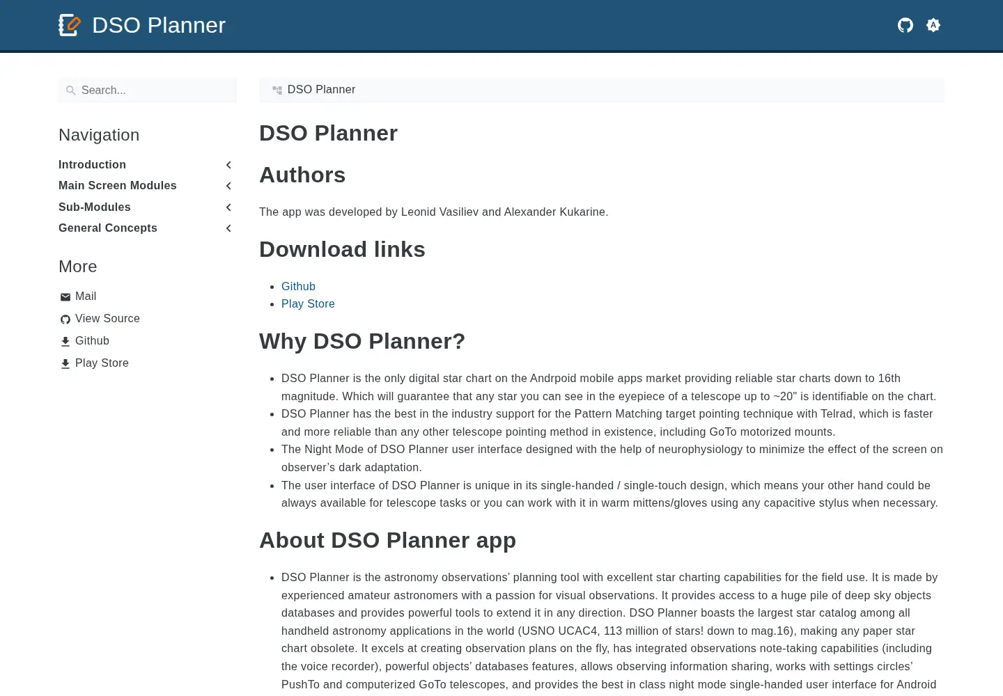 Screenshot of dsoplanner.com