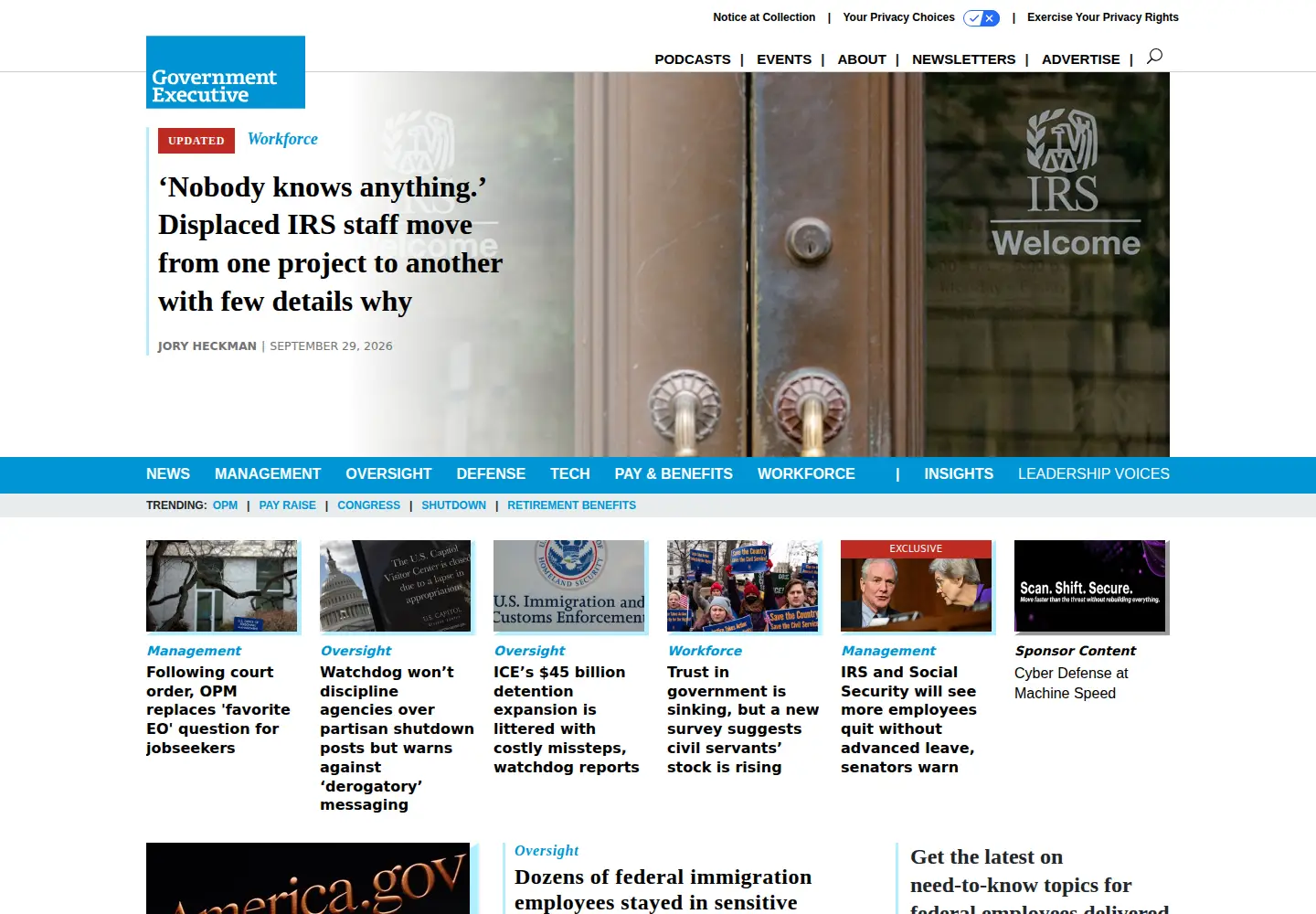 Screenshot of govexec.com