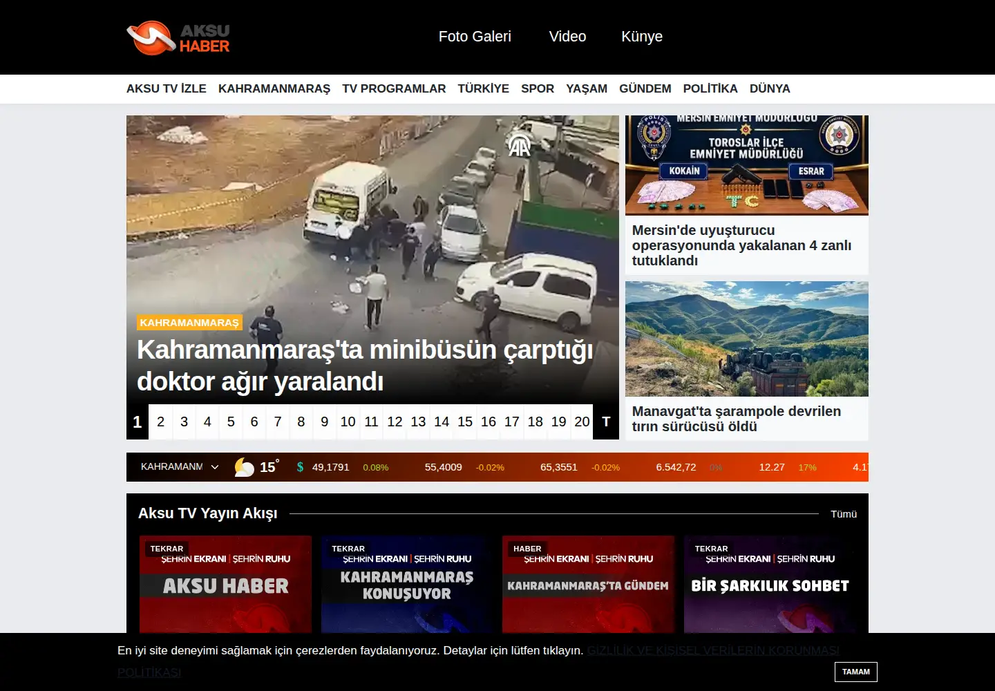 Screenshot of aksutvhaber.net