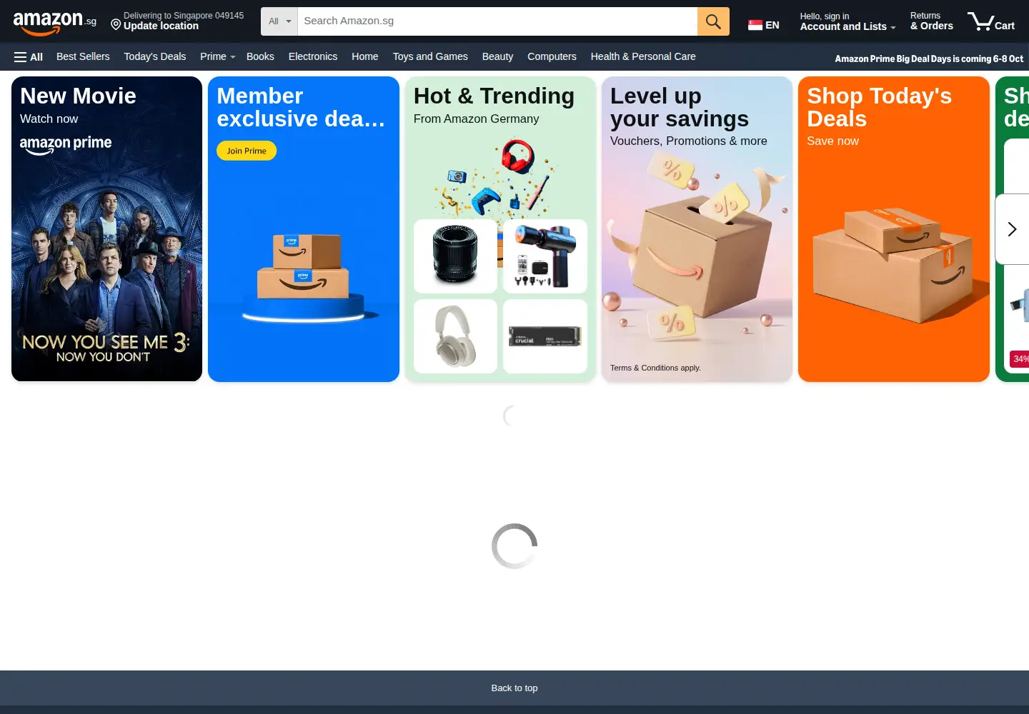 Screenshot of amazon.sg