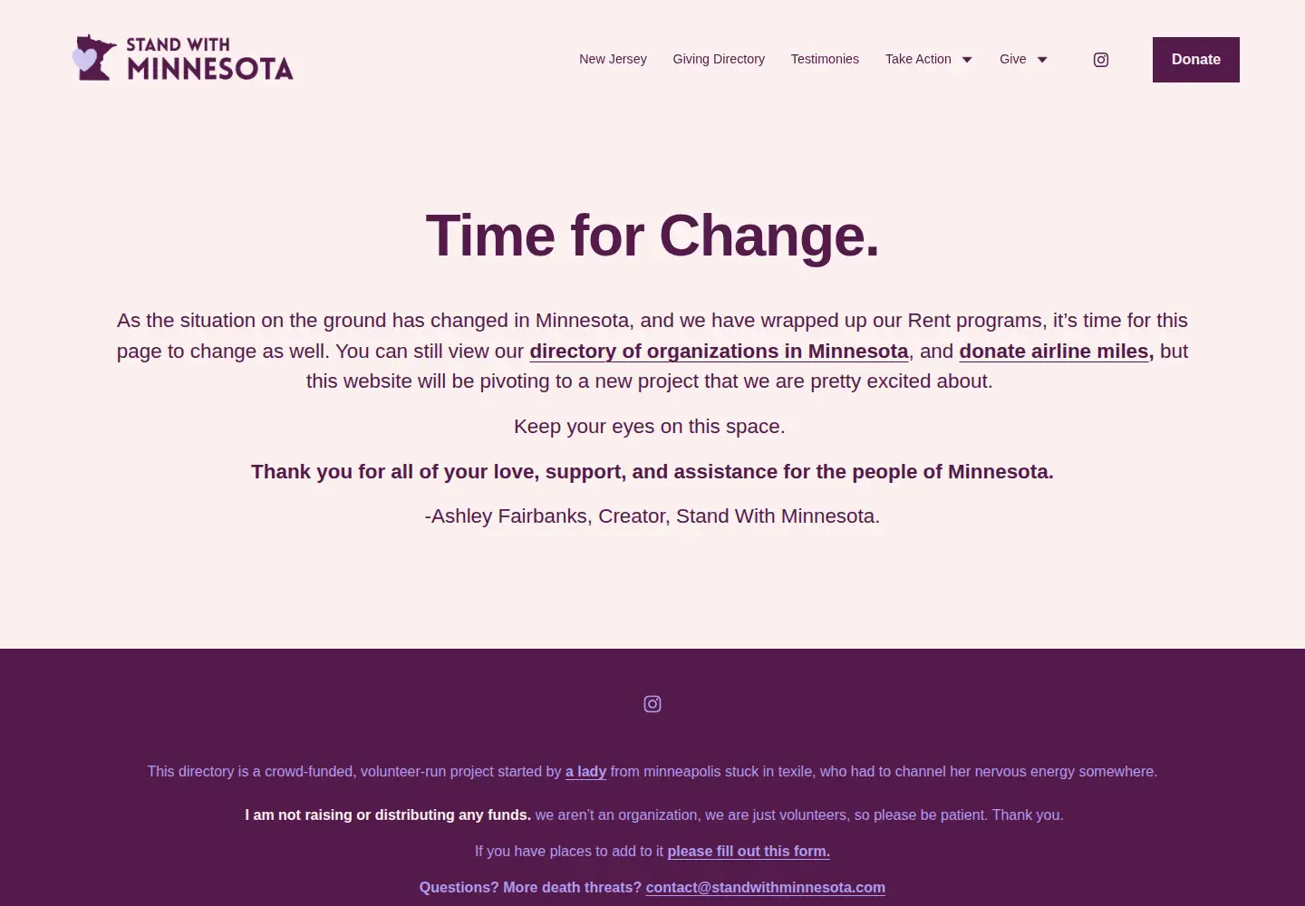 Screenshot of standwithminnesota.com