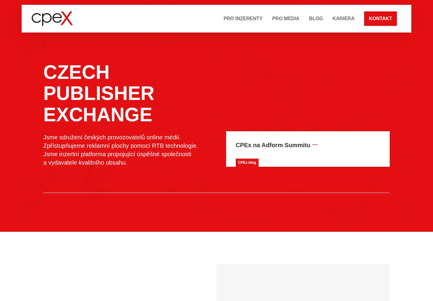 Captured homepage of cpex.cz in the current scan