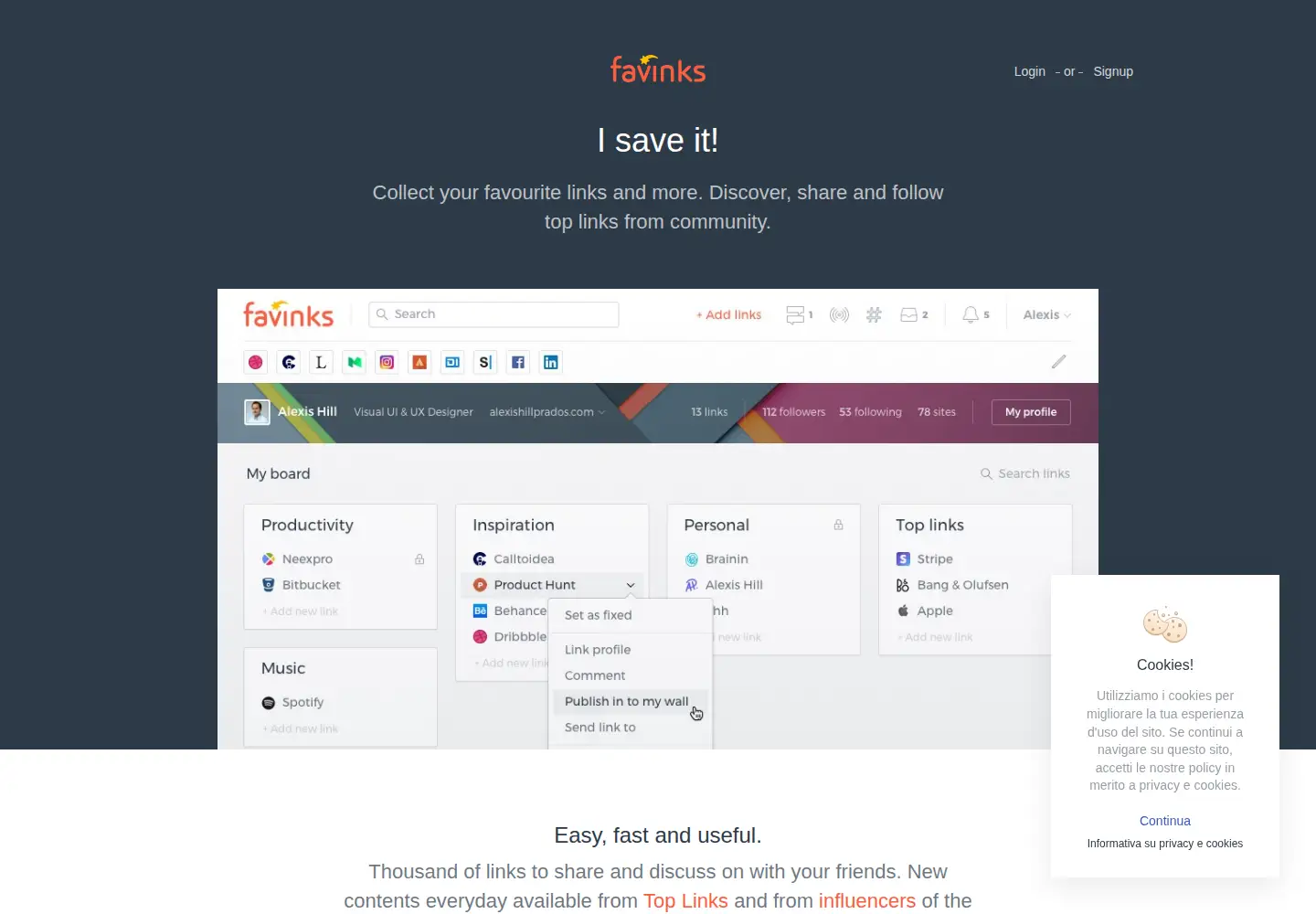 Screenshot of favinks.com