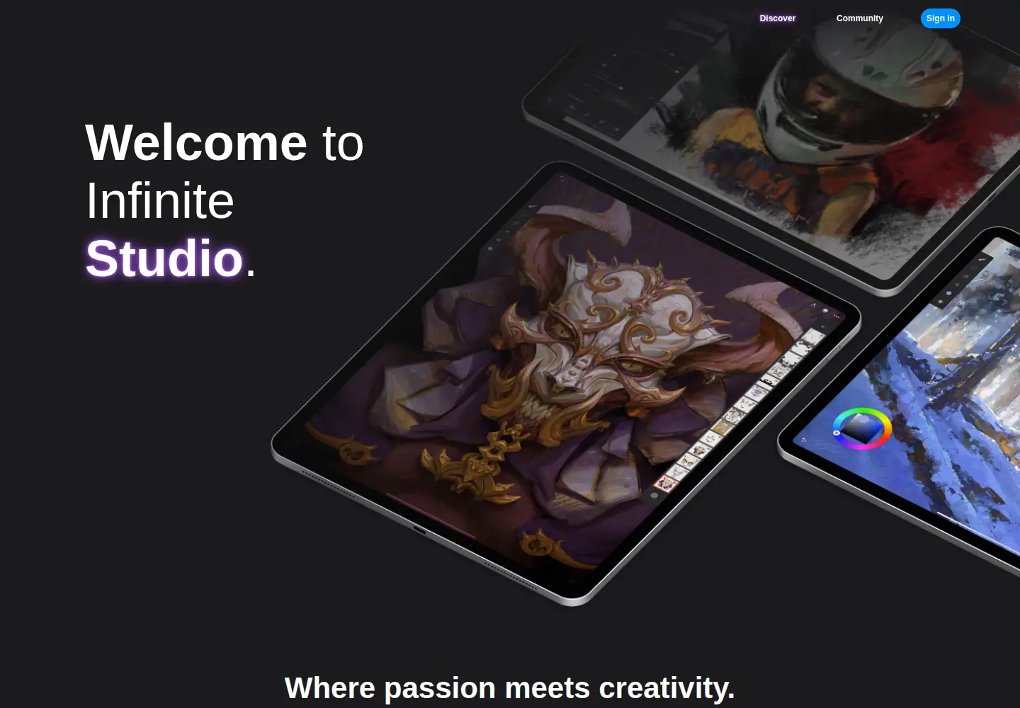 Screenshot of infinitestudio.art