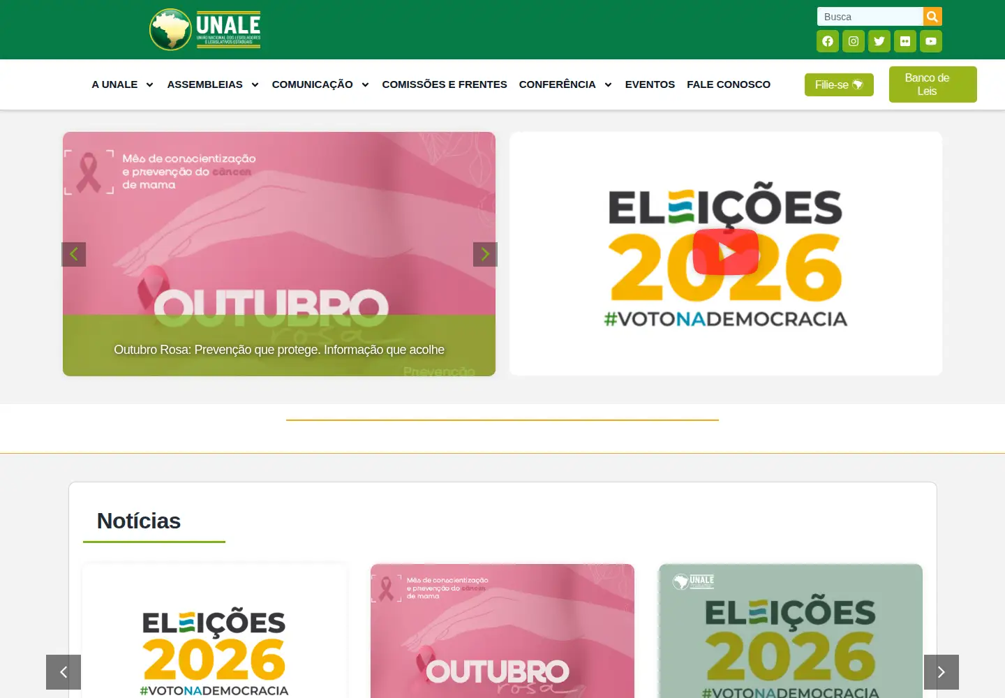 Screenshot of unale.org.br