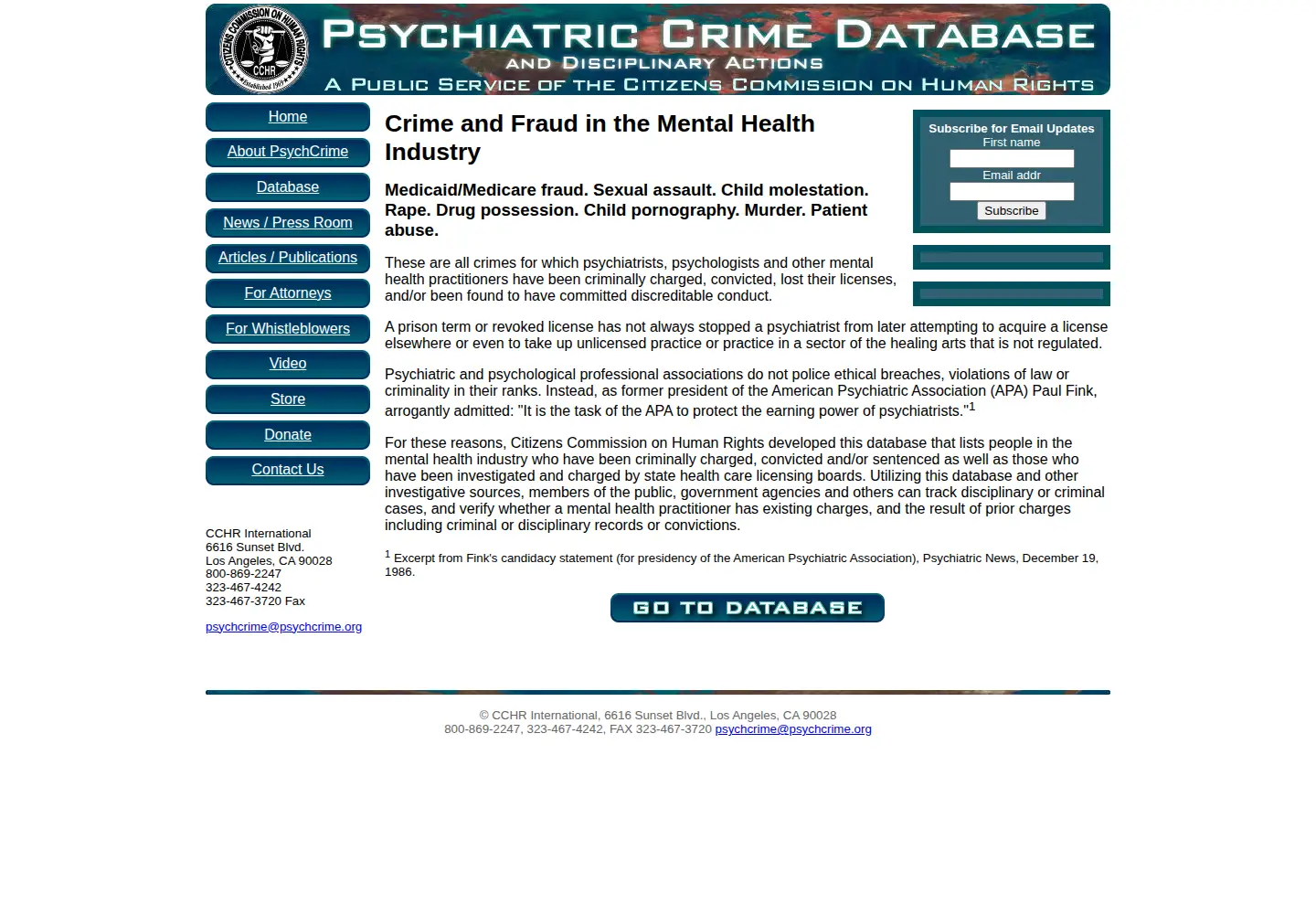 Screenshot of psychcrime.org