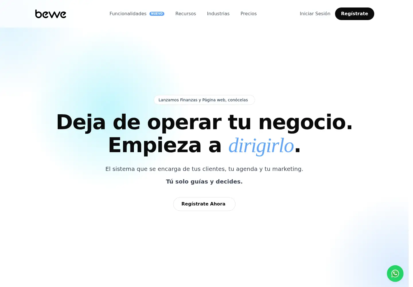Captured homepage of bewe.io in the current scan