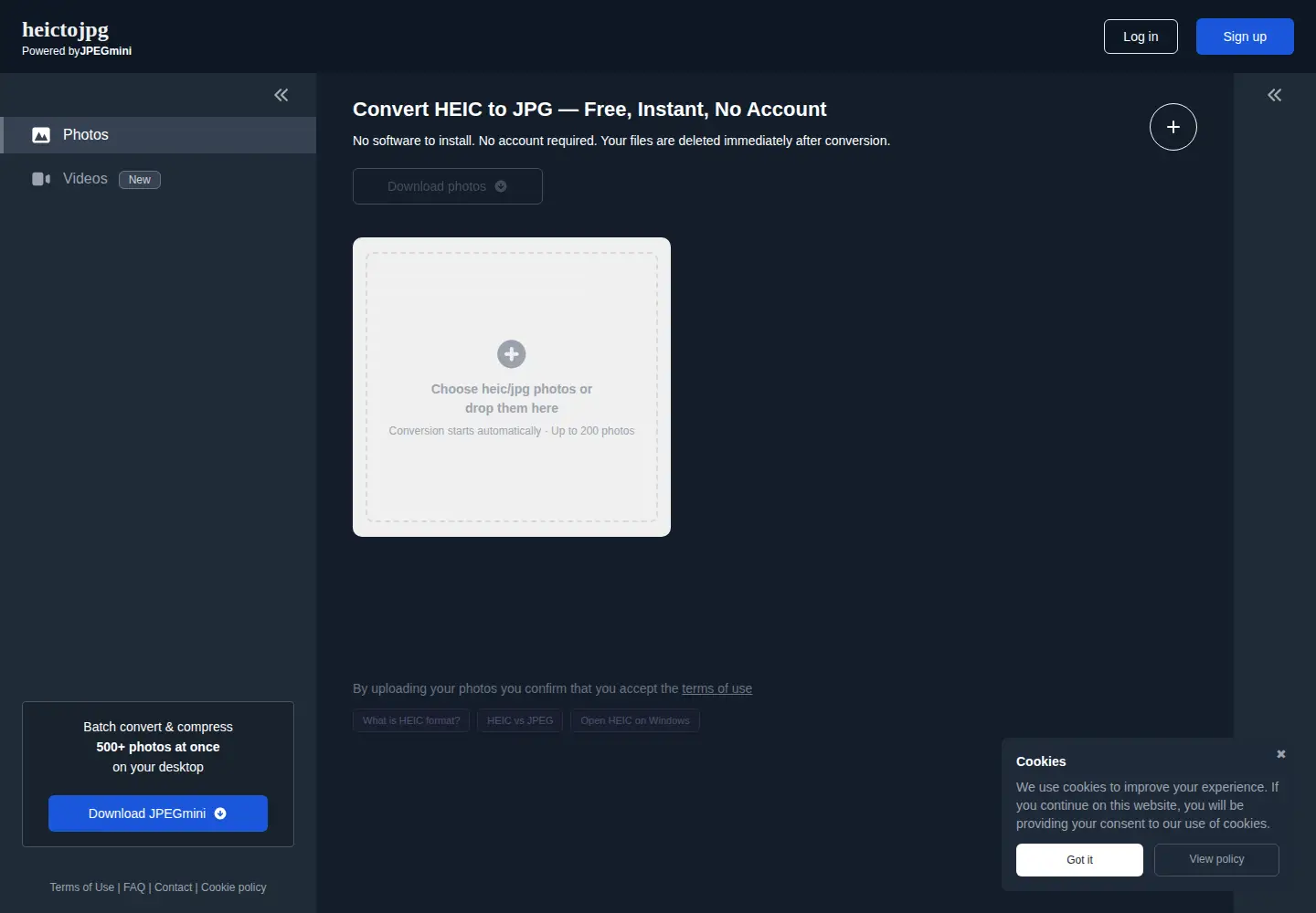 Screenshot of heictojpg.com