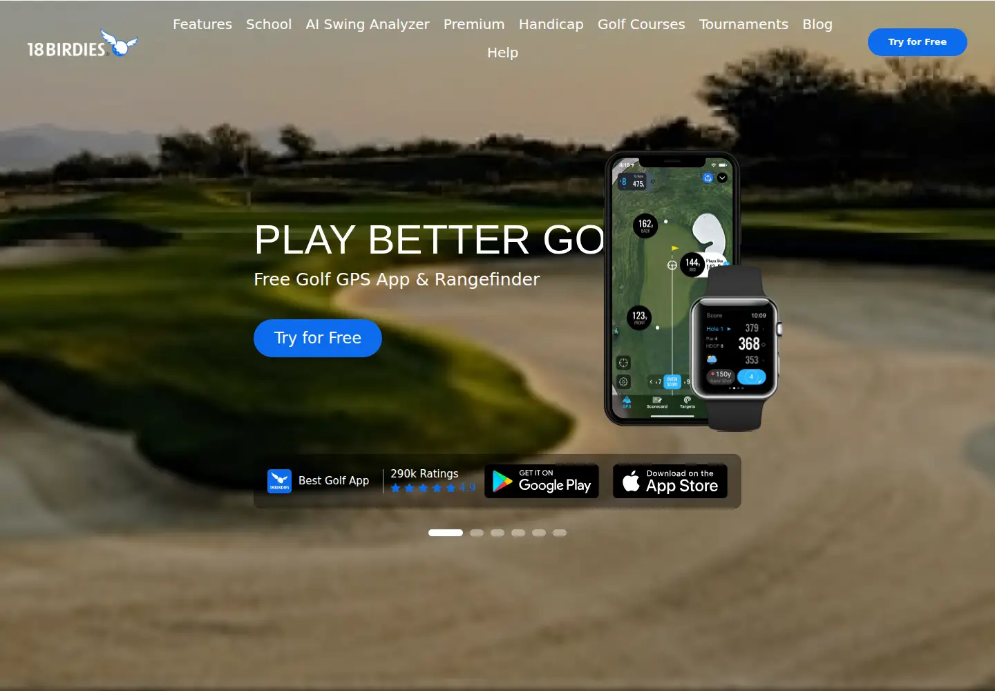 Screenshot of 18birdies.com