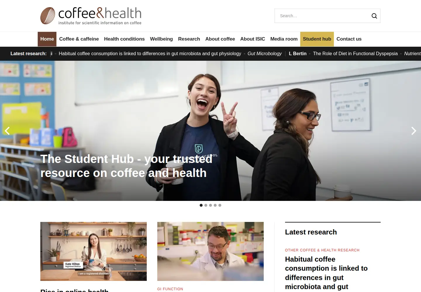 Captured homepage of coffeeandhealth.org in the current scan