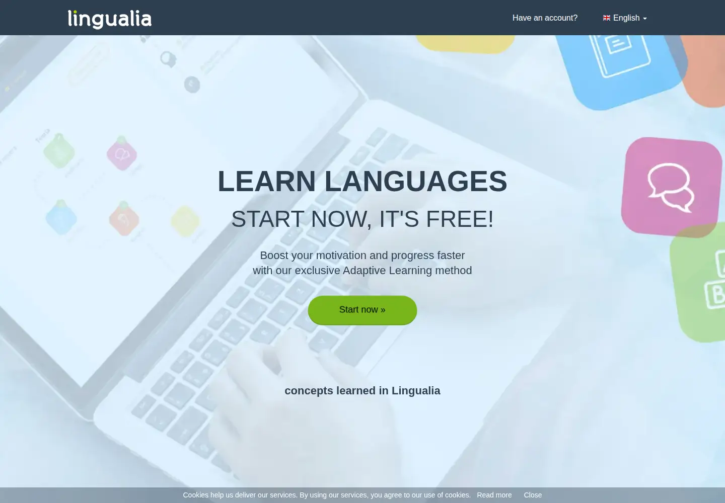 Captured homepage of lingualia.com in the current scan