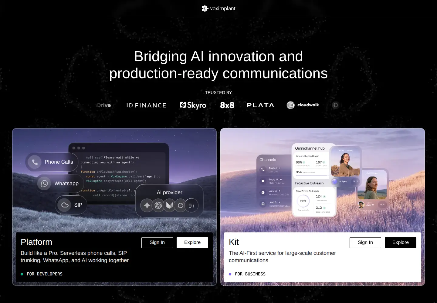 Screenshot of voximplant.com