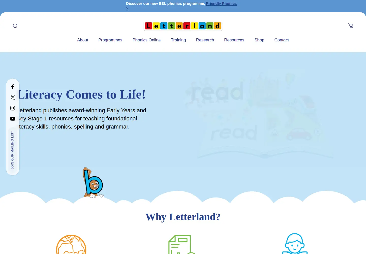 Screenshot of letterland.com