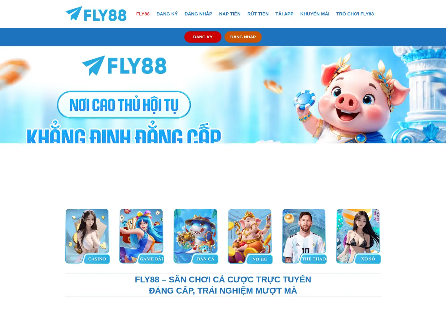 Captured homepage of fly88.promo in the current scan