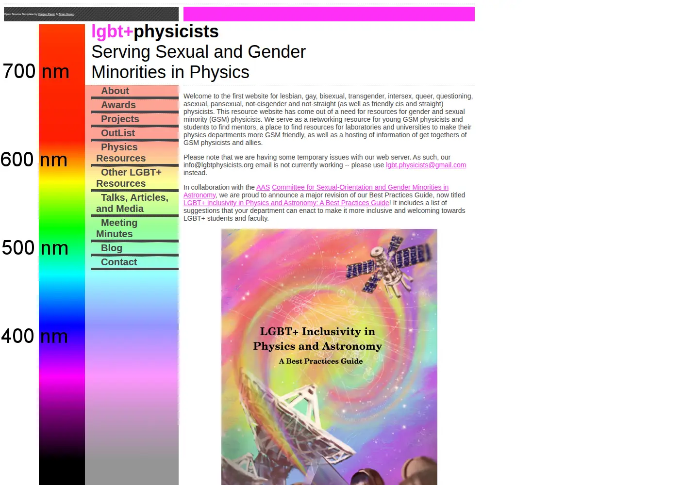 Screenshot of lgbtphysicists.org