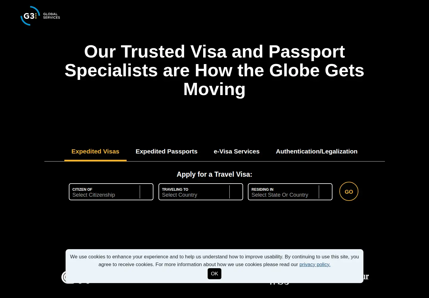 Screenshot of g3visas.com