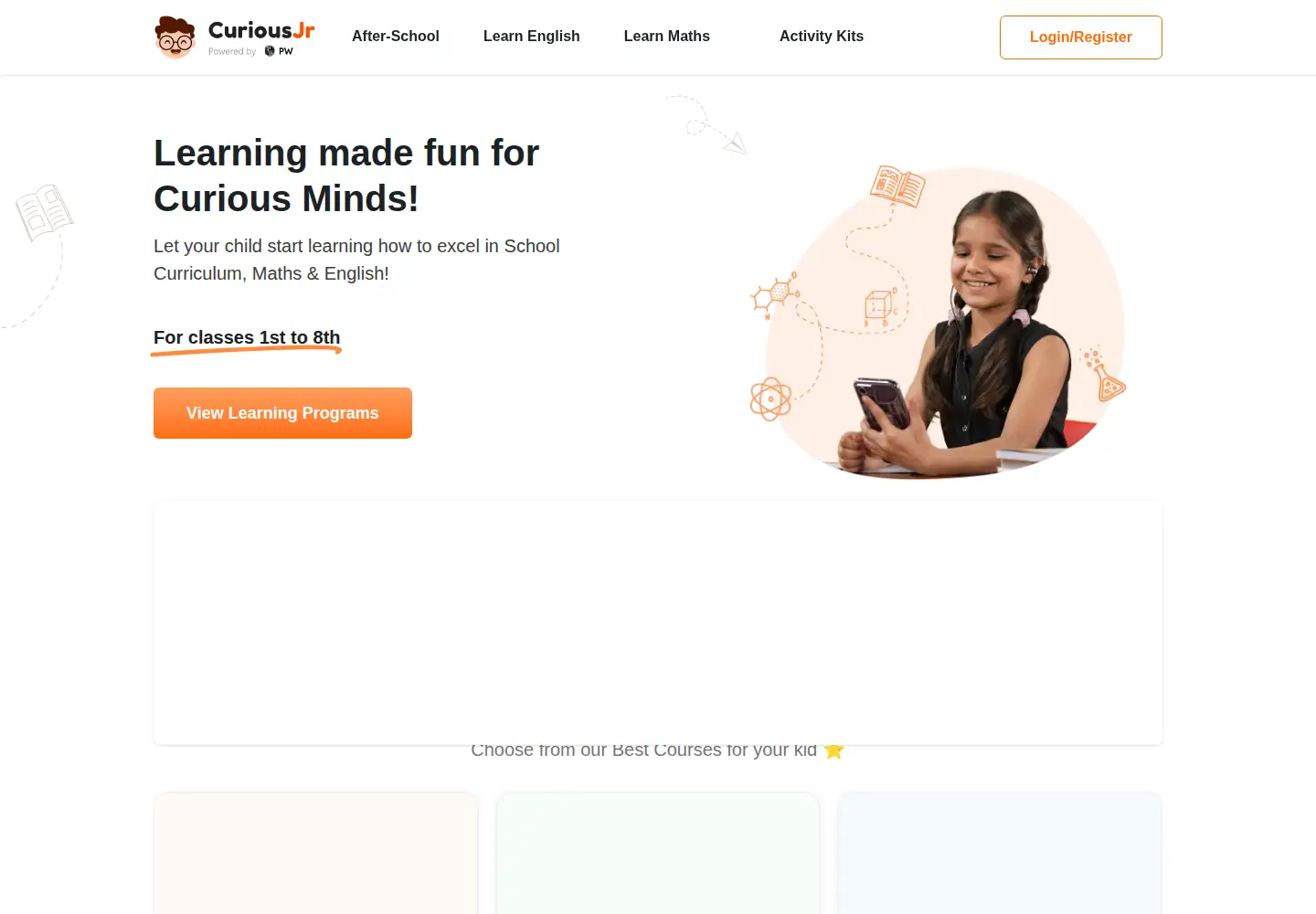 Screenshot of curiousjr.com