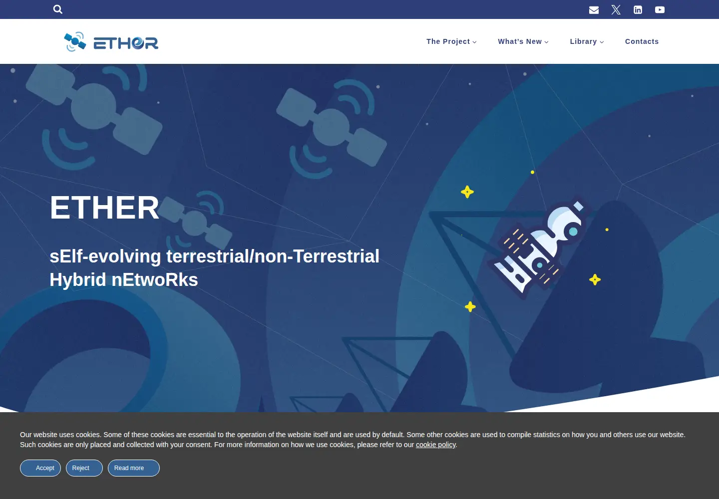 Captured homepage of ether-project.eu in the current scan