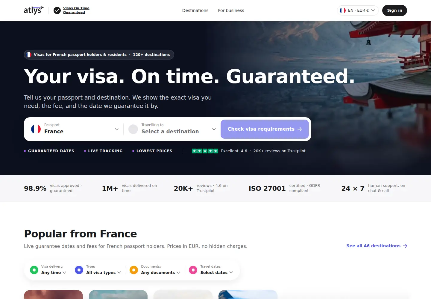 Screenshot of atlys.com
