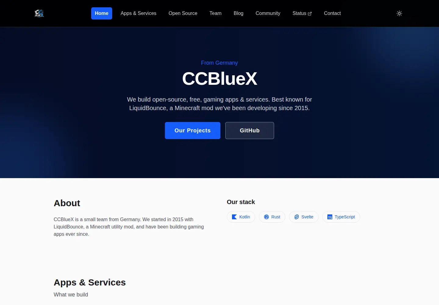 Screenshot of ccbluex.net