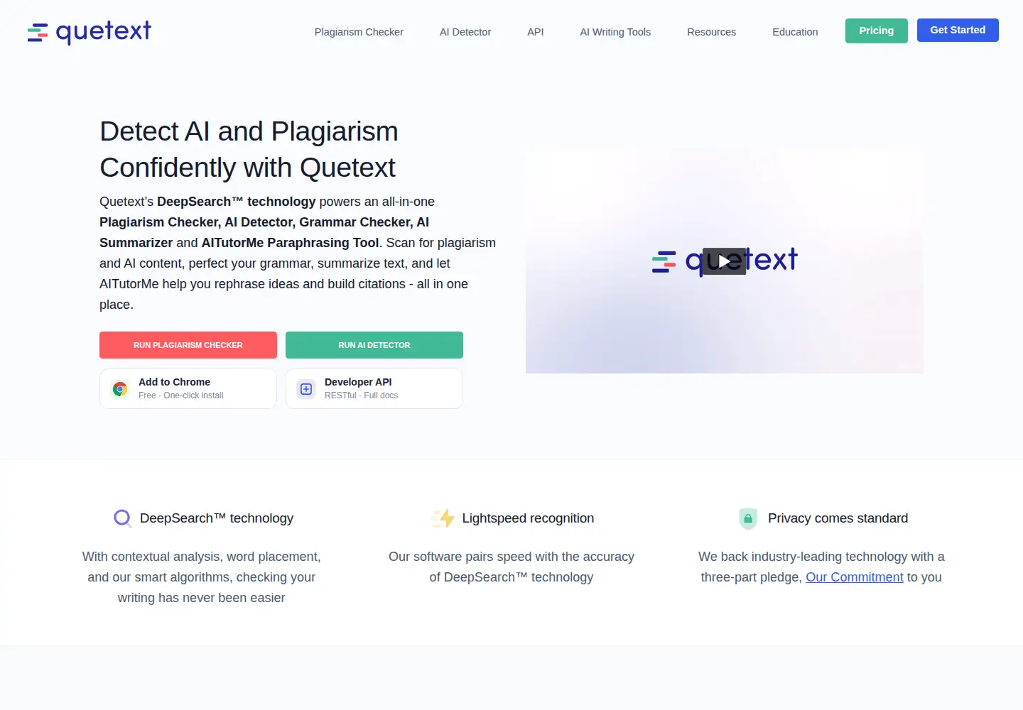 Screenshot of quetext.com