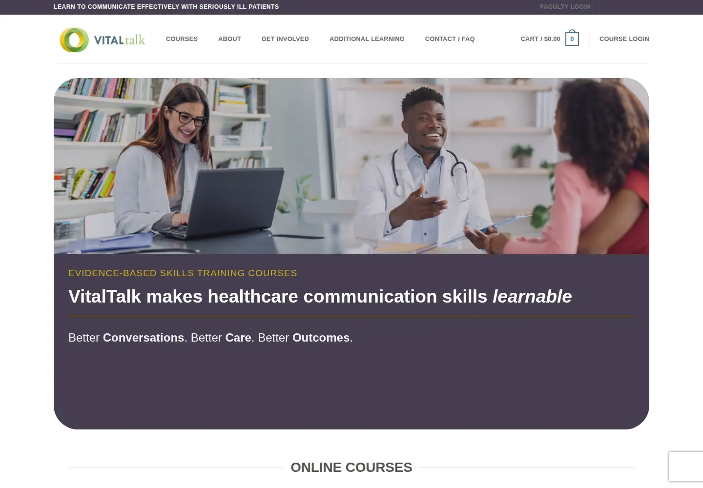 Screenshot of vitaltalk.org