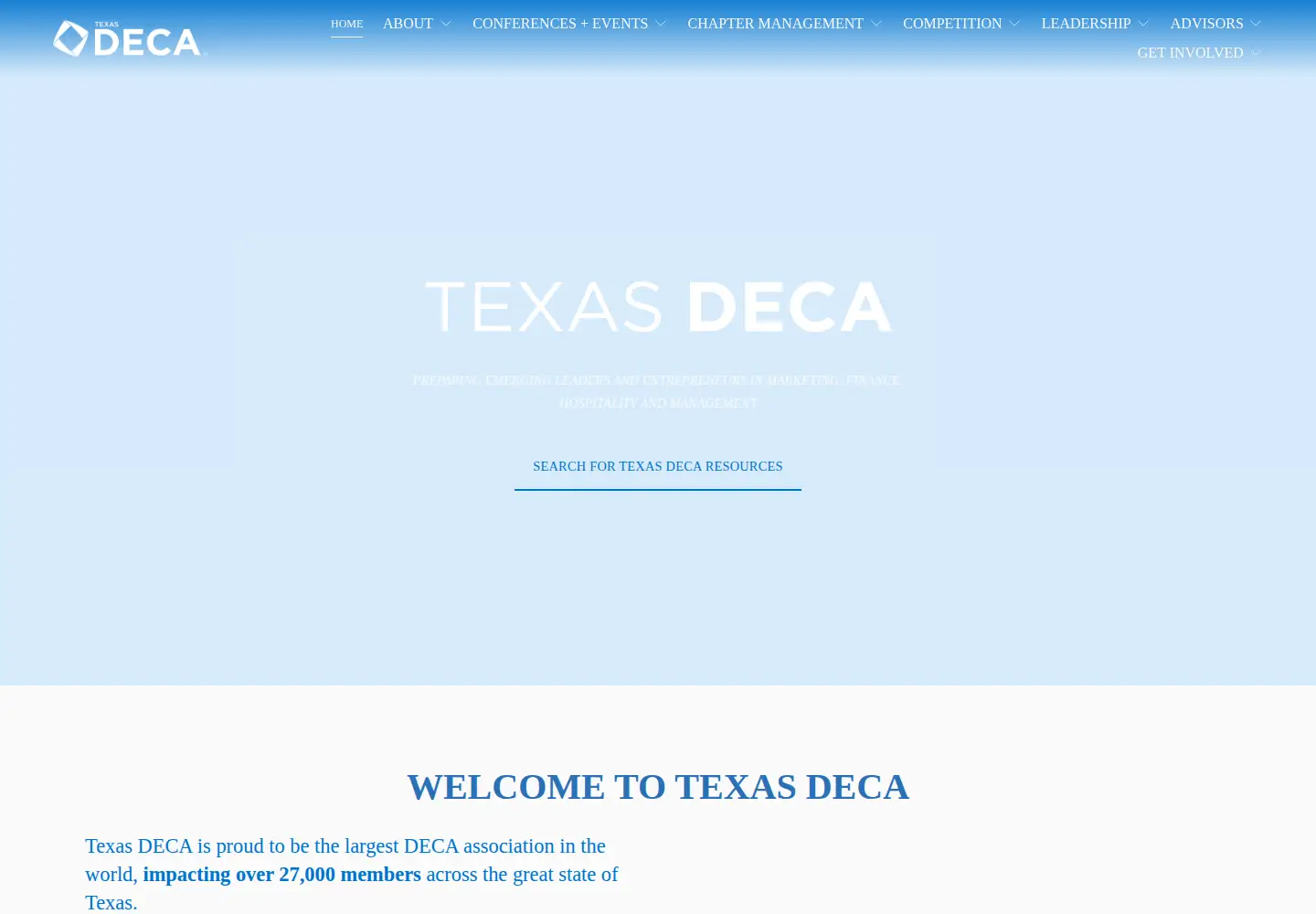 Screenshot of texasdeca.org