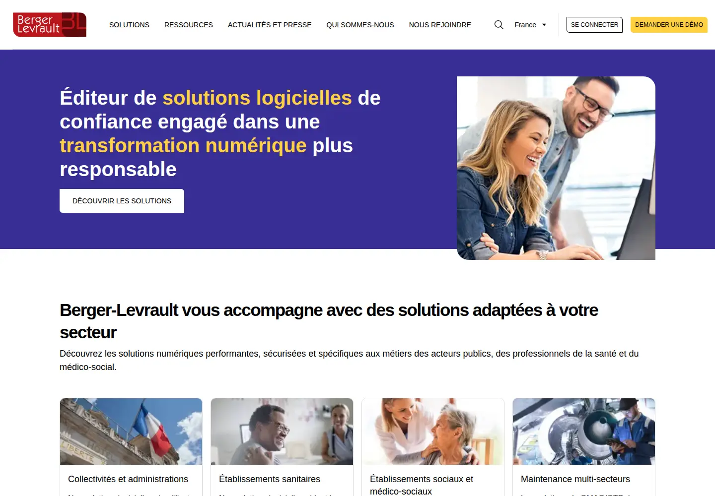 Captured homepage of berger-levrault.com in the current scan