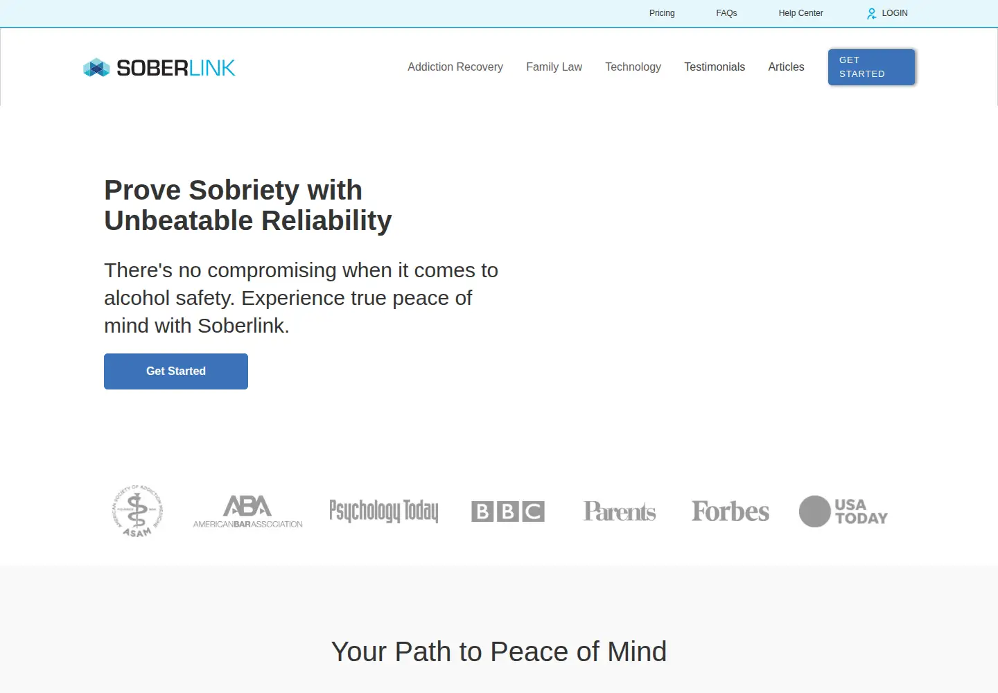 Screenshot of soberlink.com